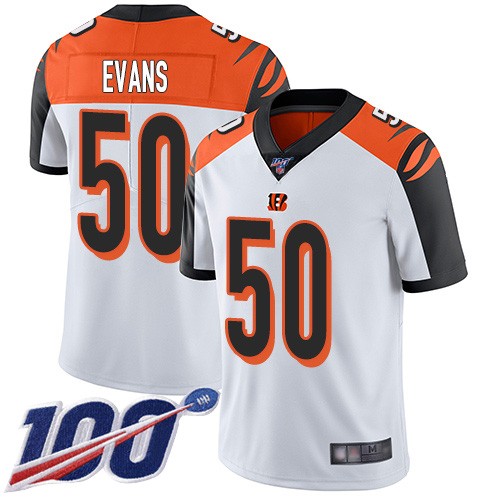 Cincinnati Bengals Limited White Men Jordan Evans Road Jersey NFL Footballl #50 100th Season Vapor Untouchable